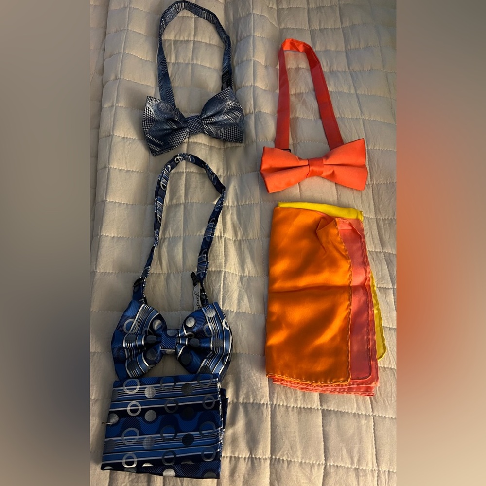 Men bow tie and handkerchiefs